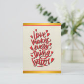 Liefde Maakt Alles Beter Vouwbare Wenskaart Briefkaart (Staand voorkant)