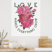 Liefde maakt alles groeien poster (Keuken)