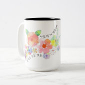Liefde maakt alles mooi Koreaans personaliseren Tweekleurige Koffiemok (Voorkant links)