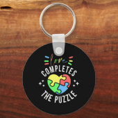 Liefde maakt de puzzel compleet Autisme bewustzijn Sleutelhanger (Voorkant)