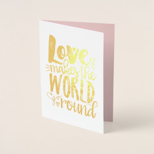 Liefde maakt de wereld de ronde Valentijn oliekaar Folie Kaarten (Voorkant)