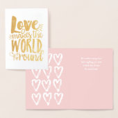 Liefde maakt de wereld de ronde Valentijn oliekaar Folie Kaarten (Display)