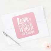 Liefde maakt de wereld Go Round Stickers (Envelop)