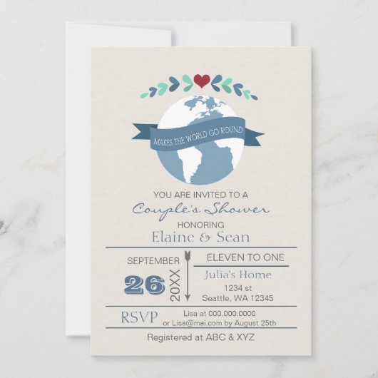 Liefde maakt de wereld rond Vrijgezellenfeest uitn Kaart (Voorkant)