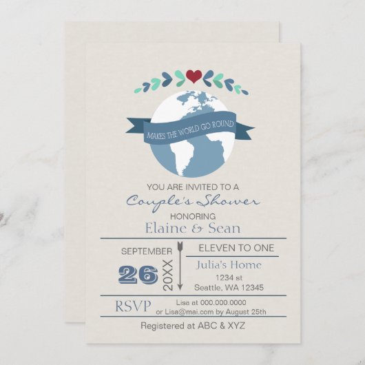 Liefde maakt de wereld rond Vrijgezellenfeest uitn Kaart (Voorkant / Achterkant)