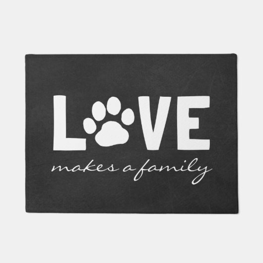 Liefde maakt een familie | Dog Paw Print |  Deurmat (Voorkant)