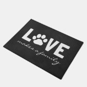 Liefde maakt een familie | Dog Paw Print |  Deurmat (Schuin)