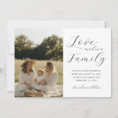 Liefde maakt een familiefoto adoptie geboorte aankondiging (Voorkant)