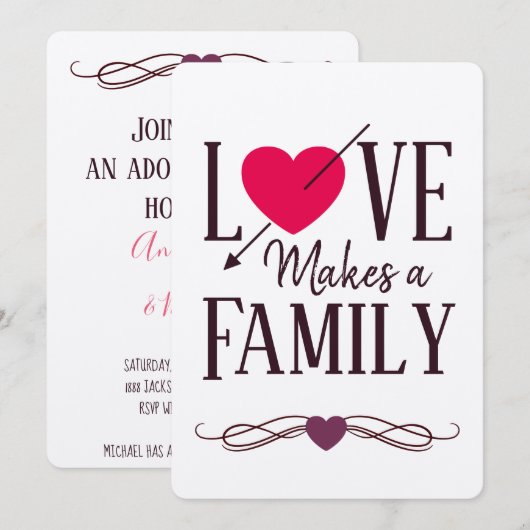 Liefde maakt een gezin - Aankondigingen van adopti (Voorkant / Achterkant)