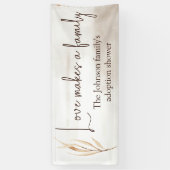 "Liefde maakt een gezin" Adoptie Douche Groot Spandoek (Verticaal)