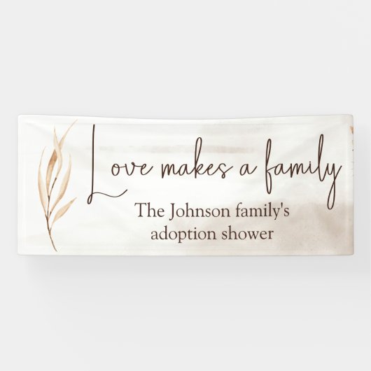 "Liefde maakt een gezin" Adoptie Douche Groot Spandoek (Horizontaal)
