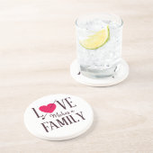 Liefde maakt een gezin - adoptietoestel zandsteen onderzetter (Zijkant)