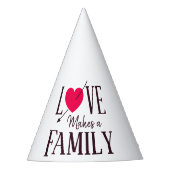 Liefde maakt een gezin - levering van adoptieparti feesthoedjes (Voorkant)