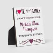 Liefde maakt een gezin - levering van adoptieparti fotoplaat (Voorkant)