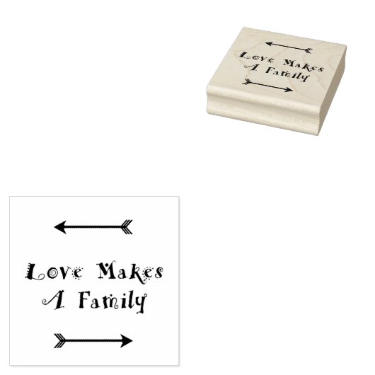 Liefde maakt een gezin - Ouderschap adoptiefoster Rubberstempel (Gestempeld)