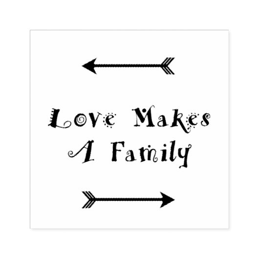 Liefde maakt een gezin - Ouderschap adoptiefoster Rubberstempel (Afrduk)