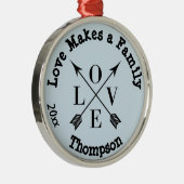Liefde maakt een persoonlijke adoptie metalen ornament (Rechts)