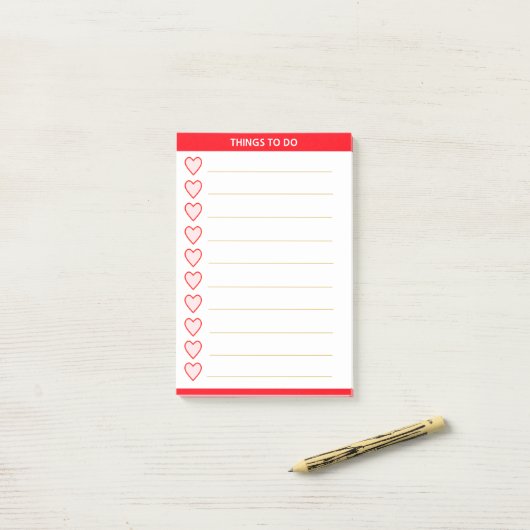 Liefde maakt gepersonaliseerde dingen post-it® notes (Op bureau)