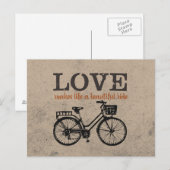 Liefde maakt het leven tot een mooie ride briefkaart (Voorkant / Achterkant)