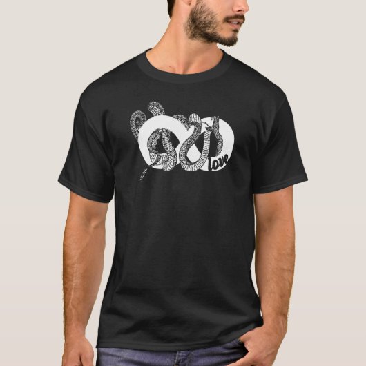 Liefde maakt oneindige symbolen Reptile Animals Na T-shirt (Voorkant)