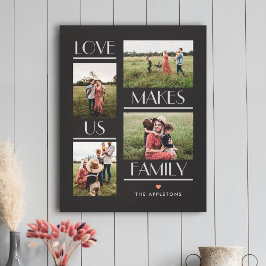 Liefde Maakt Ons Familie Bewerkbare Kleur Ingepakt Canvas Afdruk