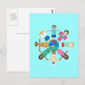 Liefde maakt van deze wereld een familie briefkaart (Voorkant / Achterkant)