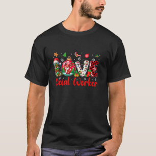 LIEFDE Maatschappelijk Werker Kerst Grappige Spele T-shirt