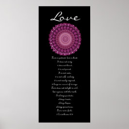 Liefde - magenta Daisy Wreath - eerste corinthians Poster