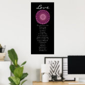 Liefde - magenta Daisy Wreath - eerste corinthians Poster (Thuiskantoor)