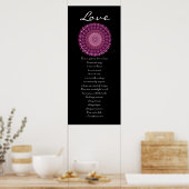 Liefde - magenta Daisy Wreath - eerste corinthians Poster (Keuken)