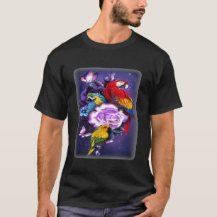 Liefde magische Paarse Rozen van Parrot Vloervlind T-shirt