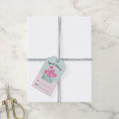 Liefde Mail Hearts Pastel Mint Roze Gift Label Cadeaulabel (Met Touw)