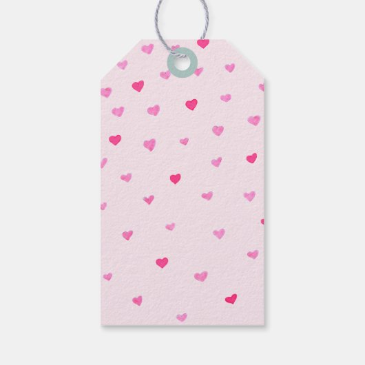 Liefde Mail Hearts Pastel Mint Roze Gift Label Cadeaulabel (Achterkant)
