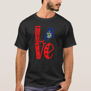 Liefde Maine in blokletters T-shirt