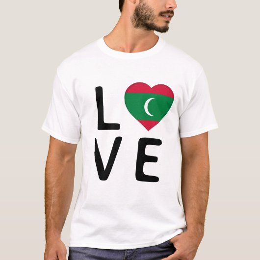 Liefde - Maldiven vlag T-shirt (Voorkant)