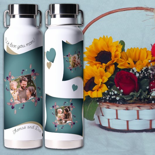 Liefde mama - multi foto collage waterfles