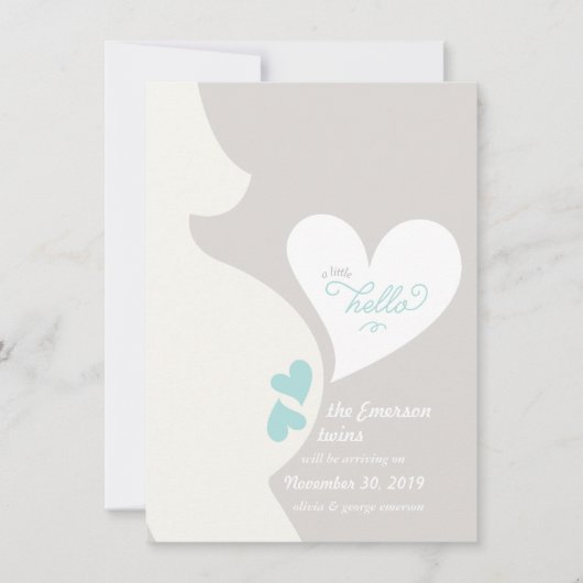 Liefde mama's Tummy Twins Zwangerschap Aankondigin Aankondiging (Voorkant)