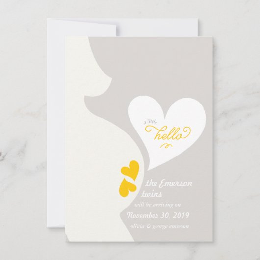 Liefde mama's Tummy Twins Zwangerschap Aankondigin Aankondiging (Voorkant)