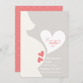 Liefde mama's Tummy Twins Zwangerschap Aankondigin Aankondiging (Voorkant / Achterkant)