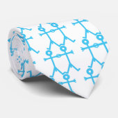 Liefde Mannen Icon Art Blue Stropdas (Opgerold)