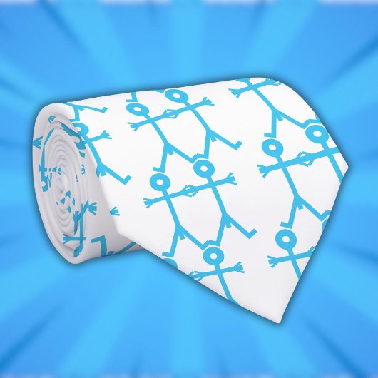 Liefde Mannen Icoon Kunst Blauw Stropdas