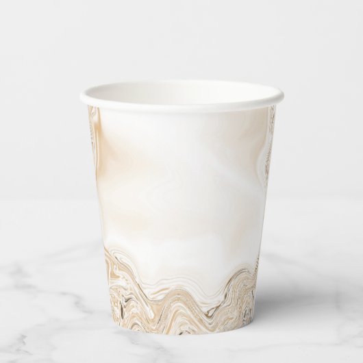 Liefde Marbel Caramel Swirl Schrift Efeziërs 4:2 Papieren Bekers (Achterkant)