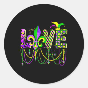 Liefde mardi gras kralen voor vrouwen Funny Carniv Ronde Sticker