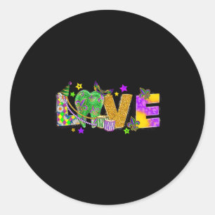 Liefde Mardi Gras Tand Jester Tanden Tandarts Tand Ronde Sticker