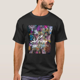 Liefde Marine Bloemen, zacht koraal, T-shirt