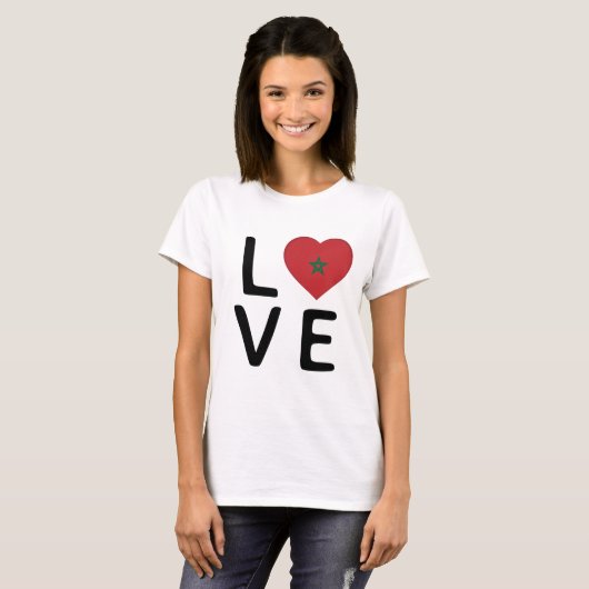 Liefde - Marokkaanse vlag T-shirt (Voorkant volledig)