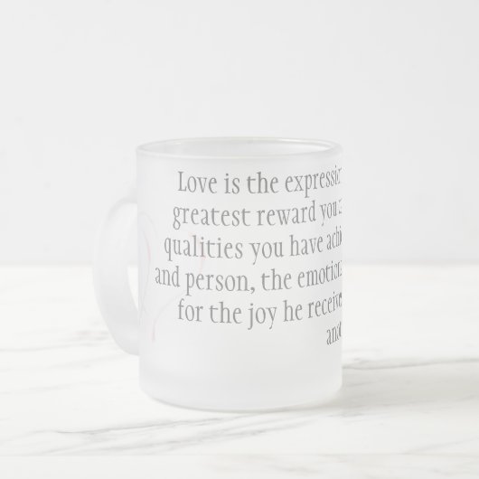 Liefde Matglas Koffiemok (Voorkant links)