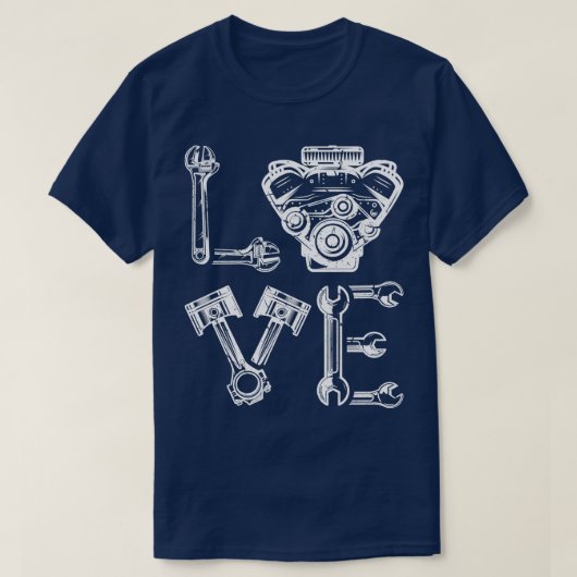 Liefde Mechanisch Ontwerp voor Handyman T-shirt (Design voorkant)