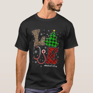 Liefde Medische Tech Life Luipaard Kerstboom Buff T-shirt