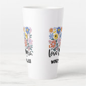 Liefde Meer Zorgen Minder Bloemen Mok (Voorkant)